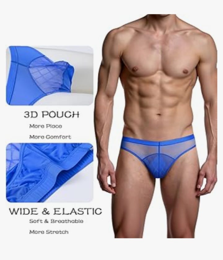 Men’s Underwear Mesh Pouch Briefs See Through Low Rise Ultra Thin Breathable